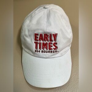 White Early Times 354 Bourbon cap with adjustable strap. Unisex.